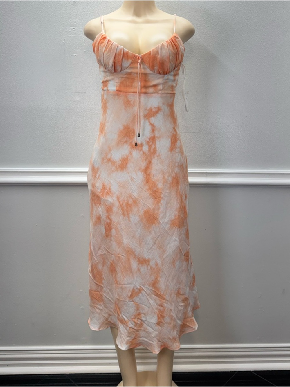 Petal & Pup . Orange Tie-Dye Midi Dress - Picture 2 of 11